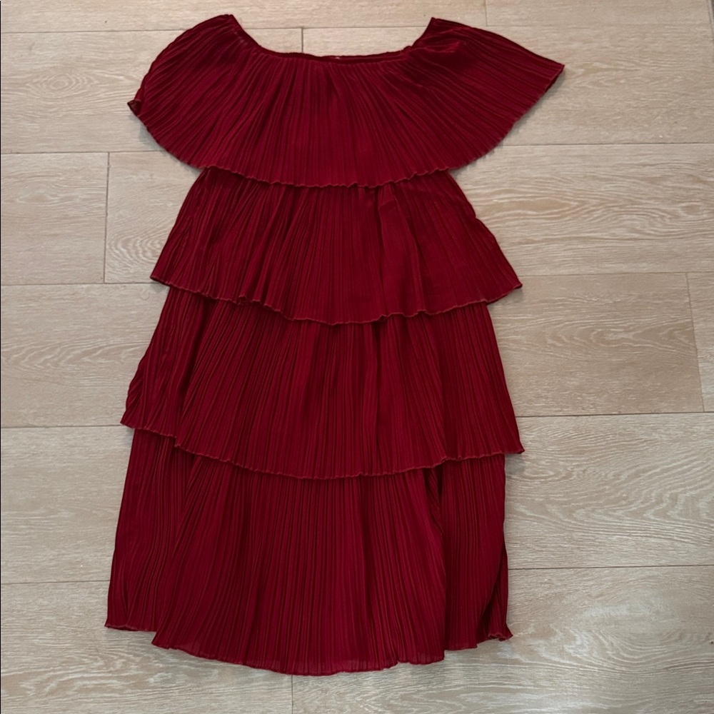 Entro Burgundy Tiered Dress